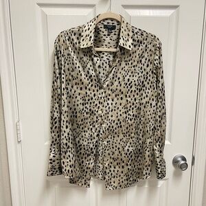 Haver London Cheetah Button Down Blouse